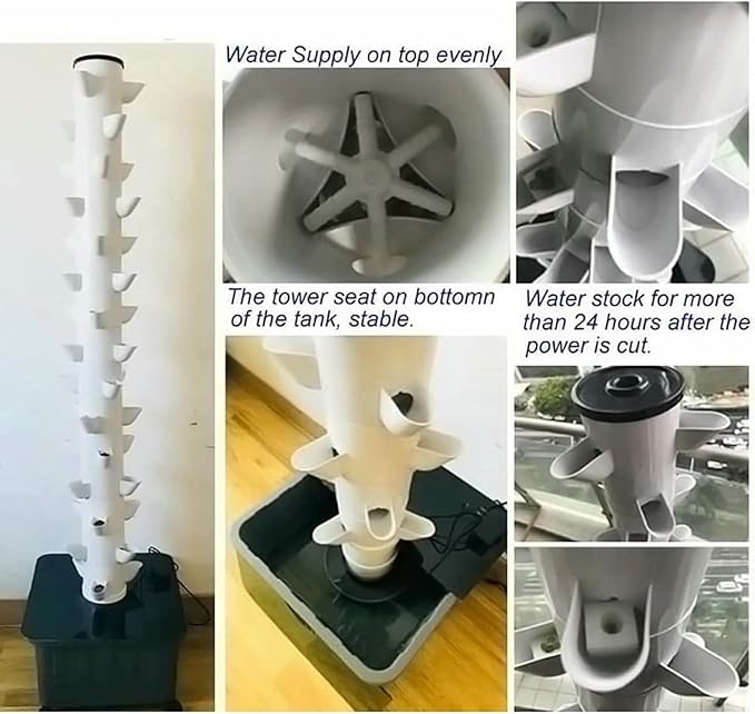 Hydroponic Tower Growing Sytem 15 Floors 45 Plants Sites Indoor Vertical Gardening Grow Kit Detachable Farm Greenhouse Hydroponic Grow System-*