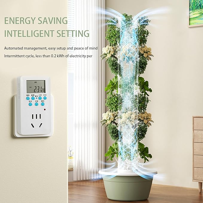Home Hydroponic Grow Tower Kit w/Foldable LED: Smart Indoor Garden System w/Auto Water Cycle Perfect for Growing Strawberries Vegetables Leafy Plants &amp Herbs (5 Layer)