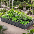 Heavy-Duty Galvanized Steel Raised Garden Bed for Outdoor Vegetables Flowers and Herb Planting – Rust-Resistant Metal Planter Box (8x4x1 FT)