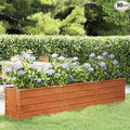 Garden Raised Bed Rusty Corten Steel Flower pots Plant containers Cactus planters for Indoor Balcony 94.5 in x 15.7 in x 17.7
