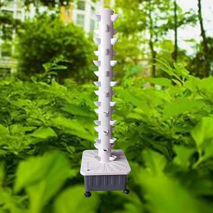 AMNOOL 45 Garden Hydroponic Grow System Garden Tower Aeroponic Grow Kit for Home Kitchen Gardening with Pump and Removable Water Tank