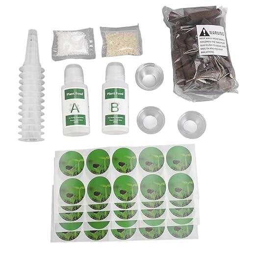 100ML Hydroponic Plant Food Hydroponics Nutrients Set with Grow Sponges A B Plant Food 50 Stickers Kit Hydroponic Plant Food