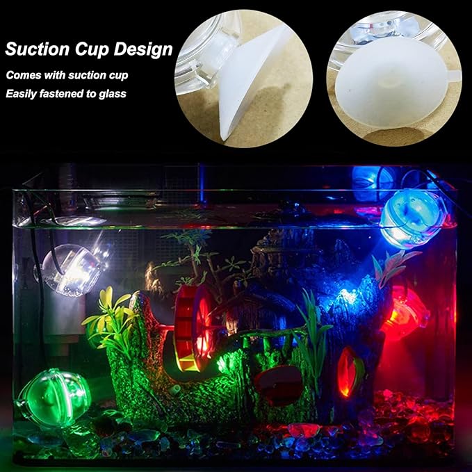 Kiven Led Fish Tank Light Adjustable Landscape Spotlight Outdoor/Indoor RGB Underwater Spotlight Multi-Color Dimmable LED Light with Remote Control Timer for Fish Tank Pond Pool Plant Lawn