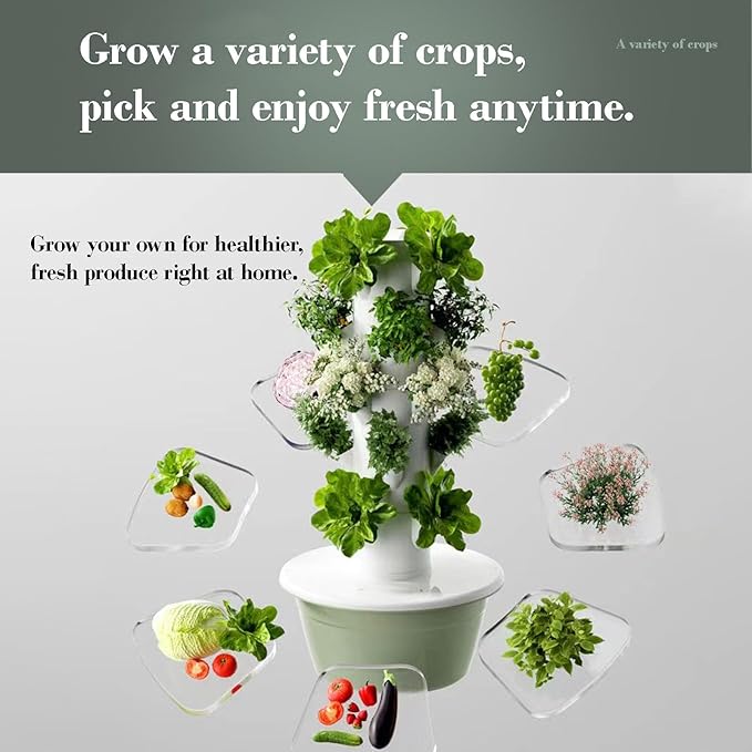 Vertical Hydroponic Hydroponic Growing System with Hydrating Pump Timer &amp Detachable Cups Perfect for Growing Fruits Vegetables Indoors Or Outdoors.(9 Layer)