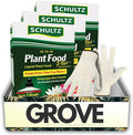 3X Schultz Plant Food Plus Liquid Plant Food 8 oz Bundle with Work Gloves – Liquid Nutrients for Indoor Potted Plants and Houseplants – Gift Set (4 Items)