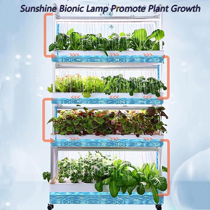 Hydroponic Tower Growing kit with LED Grow Light 48/64/90/120Holes Indoor Grow Tower Self-watering Growing Kit with Hydrating Pump Garden Tower Aeroponics Growing Kit90hole