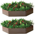 Modern Home Raised Garden Bed Kit - Stackable Hexagon Modular Flower/Planter Kit (Set of 2)