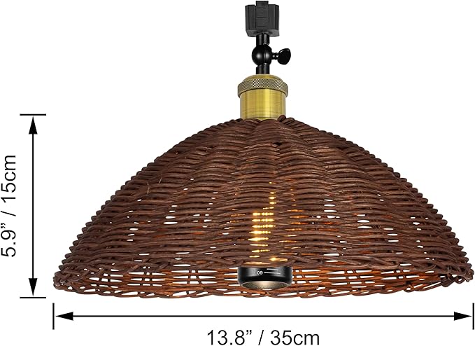 Full Spectrum 10W LED Focusing Grow Spotlight Bulb Plant Grow Light for H-Type Track Adjustable Gimbaled Light Boho Brown Twine Natural Rattan Dome Cover for Green House Customizable