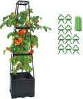 Tomato Cage with Trellis 43 H Tomato Planter Box Outdoor for Climbing Plants Flowers Potato Vine Vegetables Portable Self Watering Raised Garden Bed for Patio Greenhouse