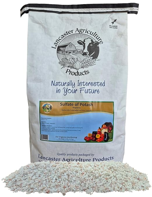 Sulfate of Potash-Magnesia (K-Mag) Fertilizer 20 pounds Natural Potassium Magnesium &amp Sulfur Source Improves Fruit Quality Boosts Yields &amp Soil Health - Lancaster Agriculture Products