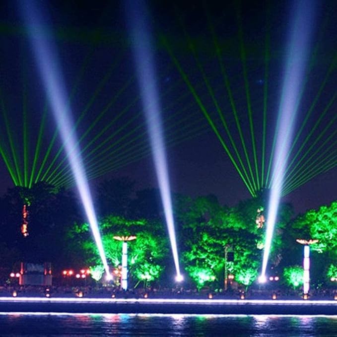 Led Spot Lights - Beam Light LED Floodlights Long Throw Led Building Exterior Wall Lighting Floodlight Long Throw Rooftop Party Spotlights(Green Light)