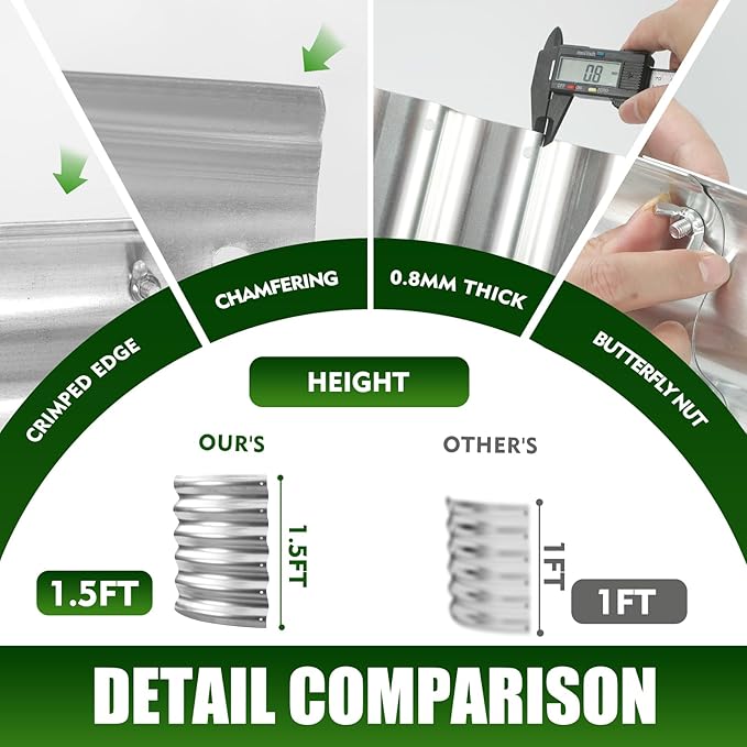 17 Tall Elevated Oval Metal Raised Garden Bed - 5ft x 2ft in Size and 0.8MM Thick Durable Planter Bed/Box for Vegetables Flowers Succulent at Patio/Garden Outdoor (Silver 5X2X1.4 FT)