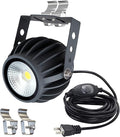 Kiven Plug in LED Indoor/Outdoor Waterproof Spotlight Porch Light with 9.84 FT Plug-in Cord 10 Watts Black Plug in Accent Light with Vinly Siding Hooks for Plants Porch Garden(Cool White)