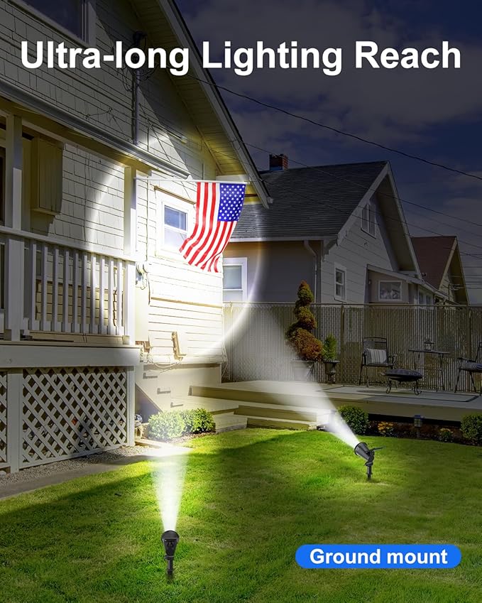 Solar Powered Spotlights Outdoor Waterproof Sunset Spot LED Lights Ultra Bright for Tree Flag Lawn Statue Pool Garden House Wall Yard Path Outdoor Landscape Uplighting 6 Pack Cool White