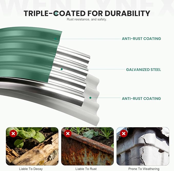 5×3×1.4FT Galvanized Raised Garden Bed Outdoor Metal Raised Garden Bed Kit Large Planter Raised Beds 4 In1 Modular Raised Planter Box OutdoorRaised Beds for Gardening for Vegetables Flowers Herbs