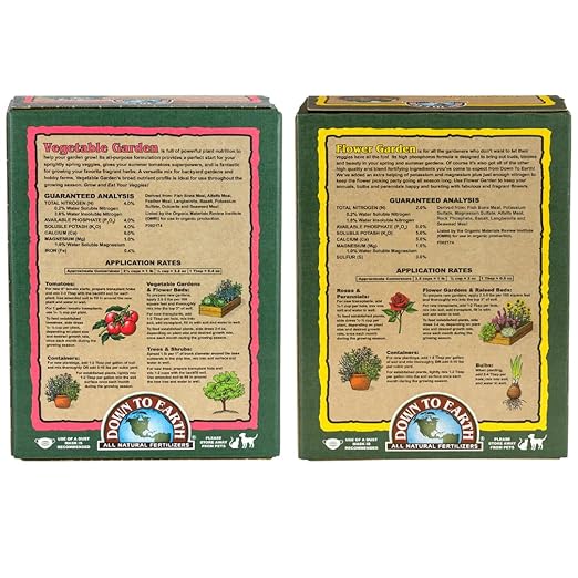 Down to Earth All Natural Fertilizer Organic Backyard Bundle Flower Garden and Vegetable Garden 5lb Each