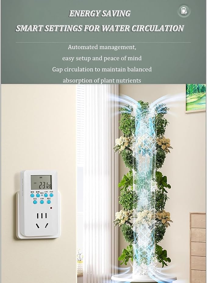 Hydroponics Growing Systemhydroponics Growing TowerTower Garden Hydroponics Growing Systemfor Herbs Fruits and Vegetableswith Hydrating Pump Adapter Net Pots Timer.