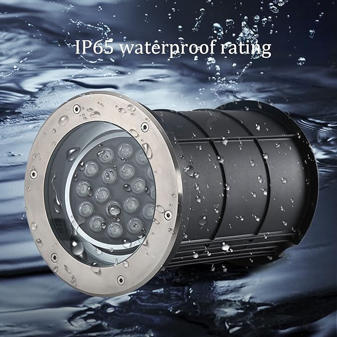 Adjustable Angle Underground Light LED Spotlight Recessed Buried Light Outdoor IP66 Waterproof Wall Washer AC85-265V for Garden Lawn Plaza Hotel Garden Landscape Lights(Yellow9w)