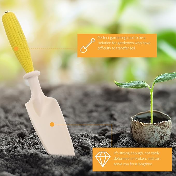 Garden Hand Trowel and Rake Tool Set for Planting Small Gardening Shovel with Measuring Scale Sturdy Outdoor Digging Tools for Garden Beds and Flower Planting