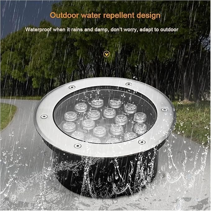 Recessed LED Fountain Light - Low Voltage IP68 Waterproof Underwater Spotlight for Pools &amp Landscapes (RGB 18W Cold White 24W)