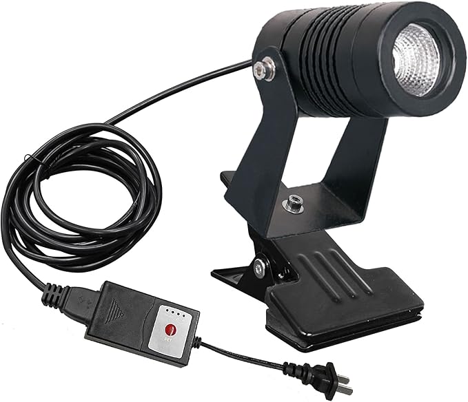 Kiven IP65 Waterproof LED Landscape Clamp Light Mini Decorative Spotlight Lamp with Plug-in Cord and Timer for Indoor Outdoor Yard Step Statue LED Lawn Light (3W Warm White)-HWD0158