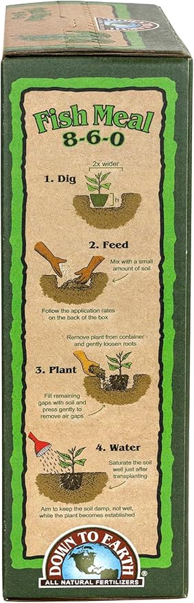 Down to Earth Fish Meal Natural Fertilizer 8-6-0 OMRI