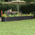 Oval Shape Garden Raised Bed Powder-Coated Steel Raised Planter Bed Metal Planter Raised Garden Boxes Outdoor Metal Raised Garden Beds for Vegetables 130.7x15.7x14.2-436