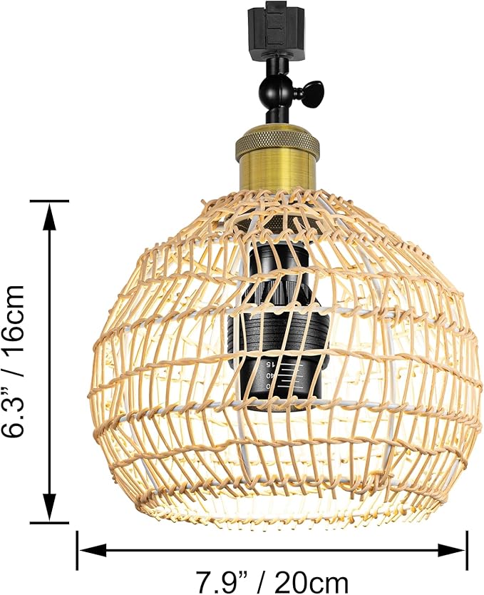 Full Spectrum 10W LED Focusing Grow Spotlight Bulb Plant Grow Light for H-Type Track Adjustable Gimbaled Light Boho Brown Twine Natural Rattan Globe Cover for Green House Customizable