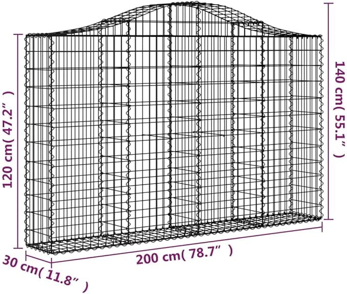 5-Pack Galvanized Iron Gabion Basket 78.7x78.7x55.1 Raised Planter &amp Retaining Wall Silver Outdoor Garden Bed for Patio Yard and Landscape Projects