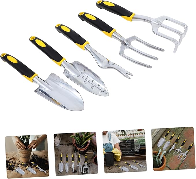 TOYANDONA 1set Ergonomic Gardening Tool Set Comfortable Grip Includes Hand Trowel Garden Spade and Cultivator for Planting and Transplanting Balconies and Gardens