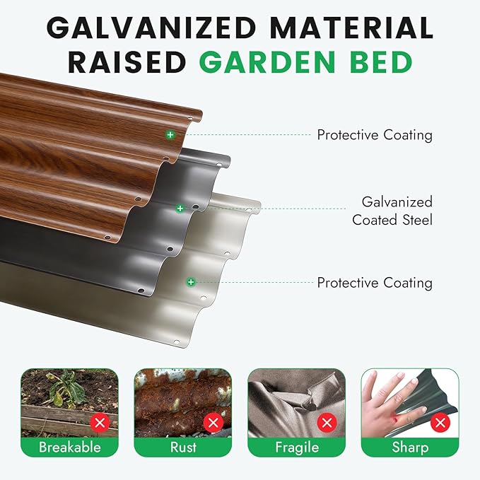 INNO STAG 3 Pcs Round Galvanized Raised Garden Bed — 2×2×1ft Planter Box Outdoor Raised Beds Kit for Gardening Vegetables Fruits Herbs and Flowers Grain