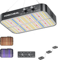 KOSCHEAL 2025 Upgrade KC1600 Dimmable Plant Grow Light with Yield LEDs3 Modes Grow Lights (Veg Bloom Veg+Bloom) 0-100% Dual Knob Dimming 2.9μmol/J PAR Daisy Chain Built-in Fan
