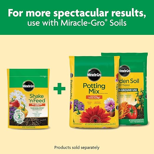 Miracle-Gro Shake 'N Feed All Purpose Plant Food - Outdoor and Indoor Plant Food for In-Ground and Containers Feeds for up to 3 Months 8 lbs.