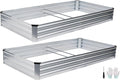 Galvanized Raised Garden Bed Outdoor | Metal Raised Garden Bed for Gardening 2Pack | Large Planter Box for Vegetables Flowers Fruits | Easy Assembly &amp Safety Design Flower Beds 8x4x1ft Silver