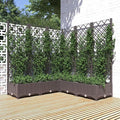 Garden Planter Box with Trellis 47.2 x 47.2 x 47.8 in Brown PP Matte Raised Bed Outdoor Flower &amp Vegetable Box for Patio Balcony Terrace