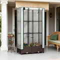 Outdoor Plant BoxGarden Bed with Trelliswith CoverDrainage Holes and Zipper Door