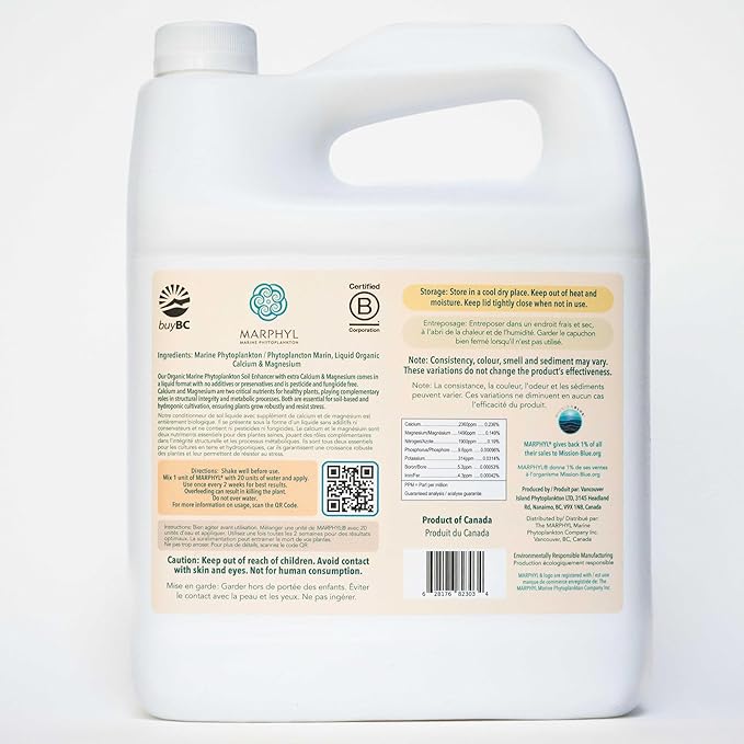 MARPHYL Organic Cal-Mag Liquid Fertilizer – Calcium &amp Magnesium Supplement to Correct Plant Deficiencies Supports Strong Growth for Garden Flowers Vegetables Succulents &amp Hydroponics