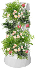 Hydroponics Tower | 64 Slots Hydroponic Vegetable Tower with Water Pump - Hydroponic Flower System for High-Rise Building Apartment