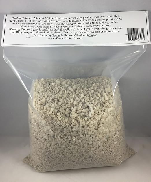 Natural Potash 0-0-60 Fertilizer 25 Pounds (Garden Naturals Brand)