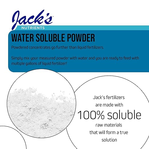Jack's Classic Nutrients 7-15-30 Finish Water-Soluble Fertilizer for Strong Finished Plants Grown in Continuous Liquid Feed Programs 2.2Lbs