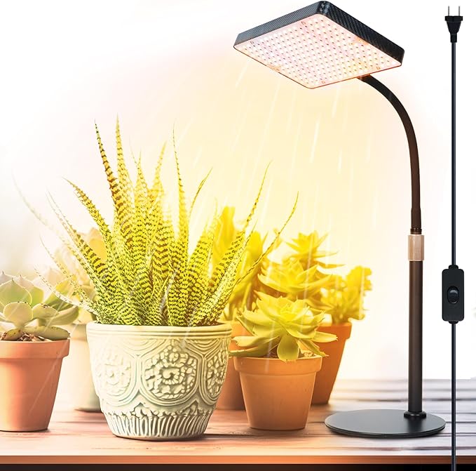 2026 Tabletop Grow Lights for Indoor Plants Seed Starting Bonsai 25 Watt Power Draw NO Need Adapter Bright Enough Like A Small Sun Daisy Chain Function 16-24 Height Adjustable
