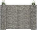 Galvanized Steel H-Shaped Gabion Planter Raised BedOutdoor Garden Galvanized Steel Wire Mesh Grid Stone Wall Flower Raised Bed for Vegetables Flowers Plants 102.4x15.7x70.9