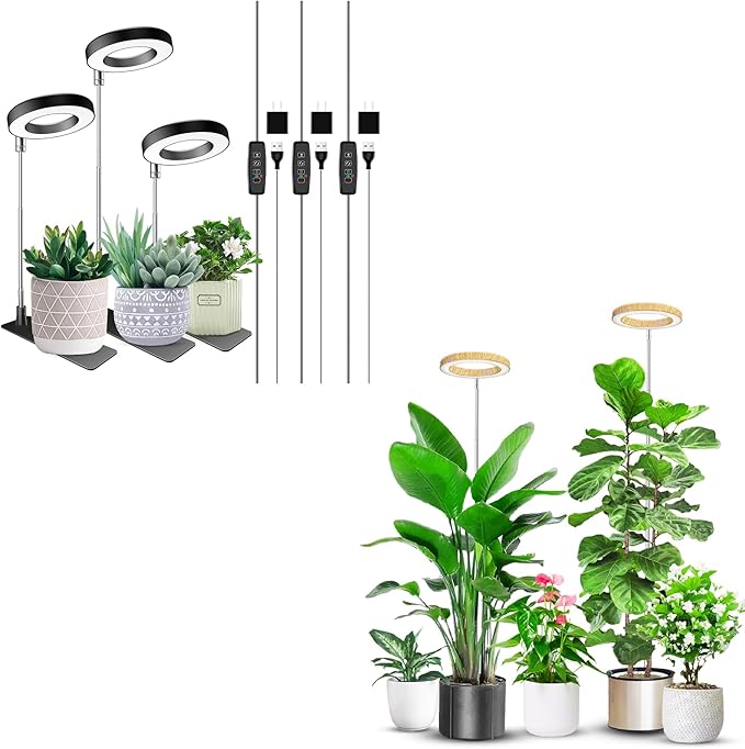 Grow Light Full Spectrum Plant Grow Light Height Adjustable Auto Timer 3 Lighting Modes for Indoor Plnats 5V