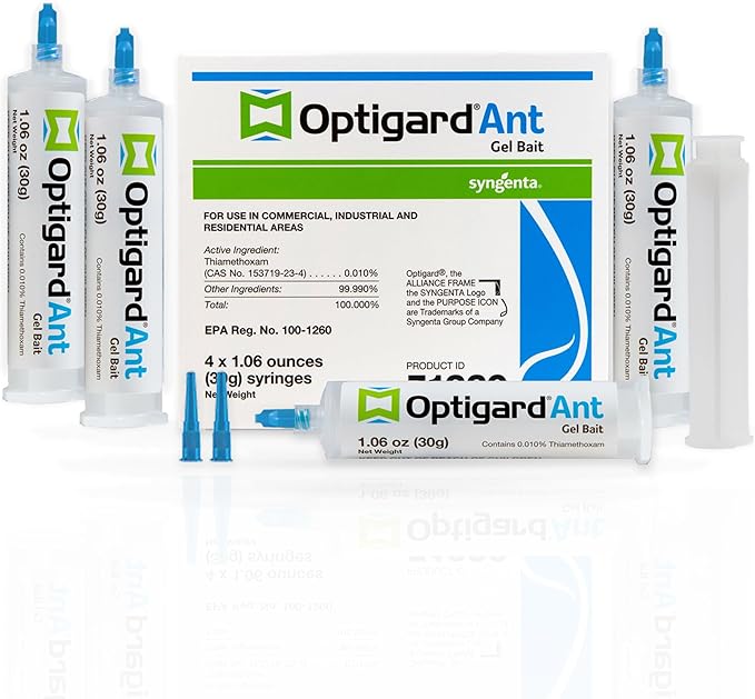 Syngenta - TRTD11568 - Optigard Ant Bait Gel Box - 4 Tubes w/ Plunger - 30g each tube White