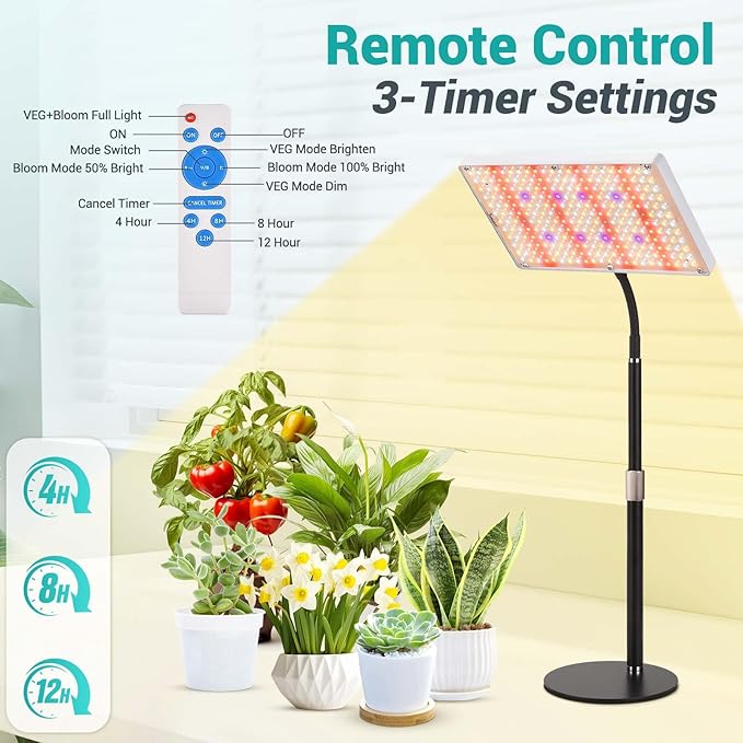 DragonLight Upgrade Desk LED Grow Lights Full Spectrum Dimmable Grow Light with Remote Control for Greenhouse and Indoor Plant Veg and Flower Growing [Tabletop]