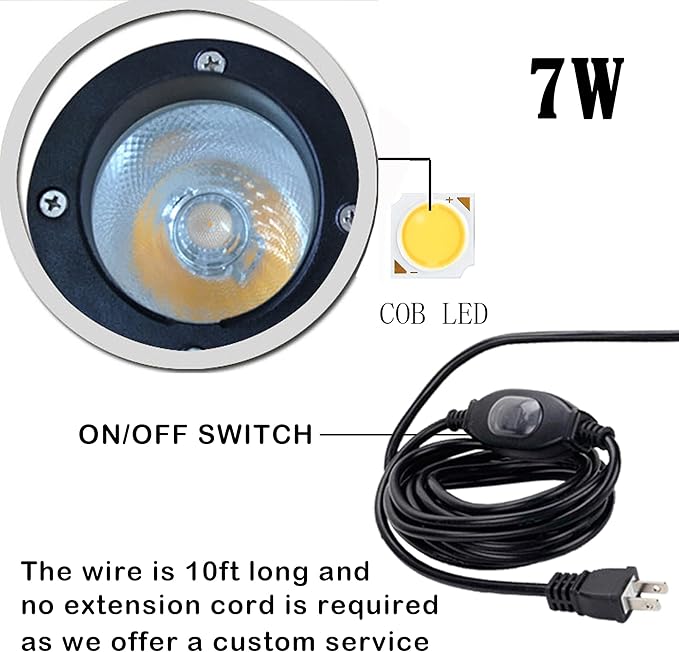 Outdoor LED Spotlight Timer Waterproof Bright Outdoor Flag Light Landscape Automatic Mini Lawn Lamp 7W Graden Lights Lawn Decorative Lamp with Plug Courtyard Front Yard Warm White WJTG0007
