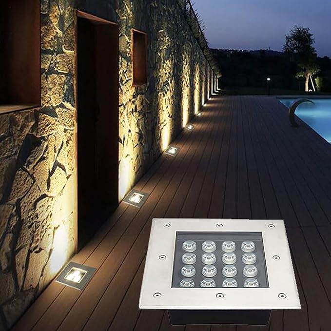Ground LED Landscape Lights - Outdoor Buried Lights Square Embedded Led Spot Lights 85-265V Ground Lighting Light IP67 Waterproof Decorate Light for OutdoorNatural White-5w
