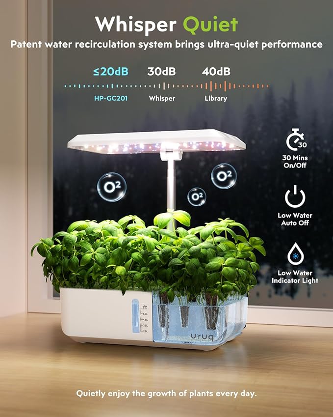12 Pods Hydroponics Growing System Remote Control White &amp 140Pcs Hydroponic Pods Supplies