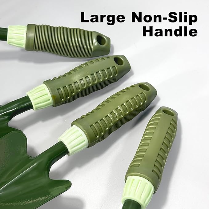 5PCS Garden Tool Set for Garden Lovers Gardening Tools with Non Slip Rubber Grips &amp Storage Bag for Digging Weeding Loosening Soil Transplanting Gardening Hand Sets