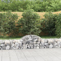 Gabion Basket Silver Galvanized Iron 78.7x19.7x15.7/23.6 inch Rectangular Outdoor Garden Wall Heavy-Duty Retaining Barrier Corrosion-Resistant for Landscaping